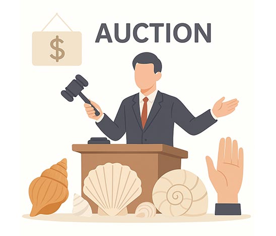 Auction for seashells at TopSeaShells.com